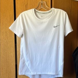 Nike White Tee with Subtle Gray Swoosh